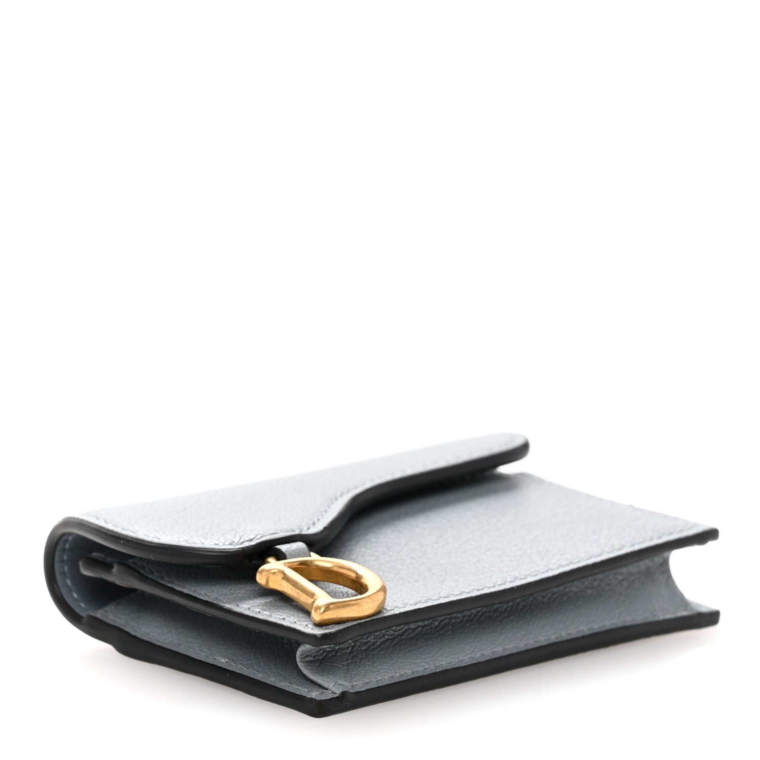 Christian Dior Goatskin Saddle Card Holder Sky Blue 4 of 9