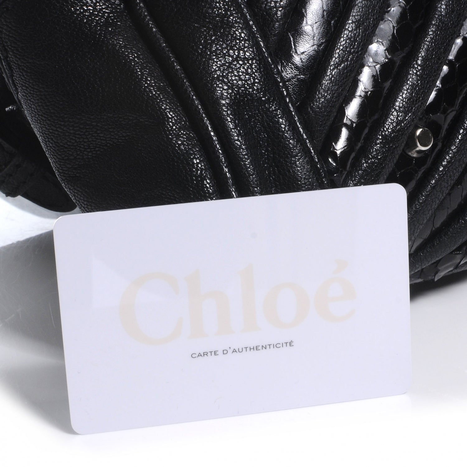 Chloe Python Chevron Paddington Black 5 of 9