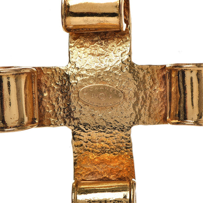 Chanel Long CC Cross Pendant Necklace Gold 4 of 4