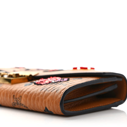 MCM Visetos Large Patricia Love Patch Wallet On Chain Cognac 8 of 9