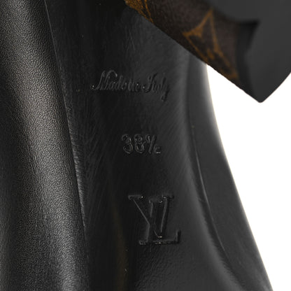 Louis Vuitton Calfskin Monogram Drawstring Ankle Boots 38.5 Black 6 of 9