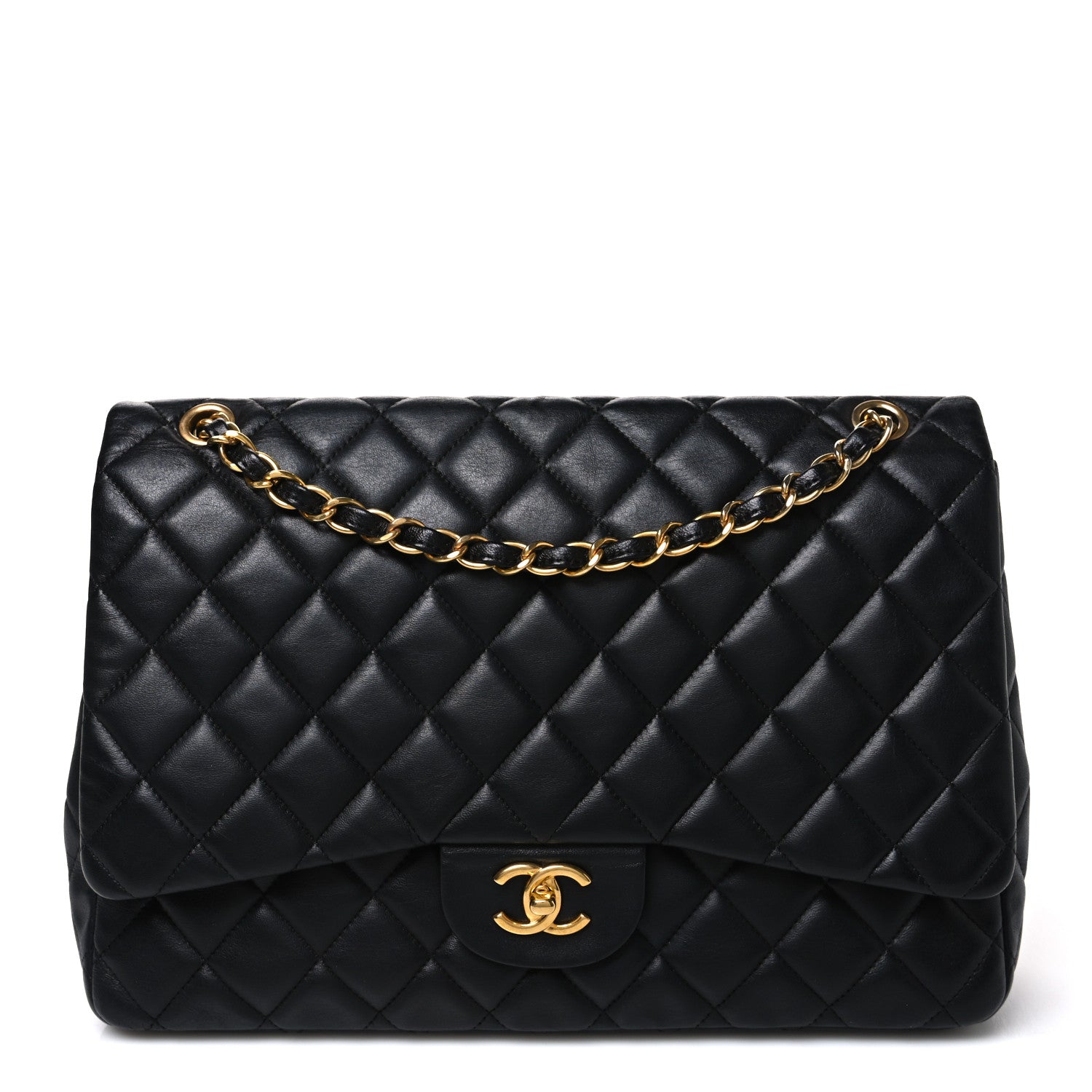 Chanel Lambskin Quilted Maxi Single Flap Black 1 of 11