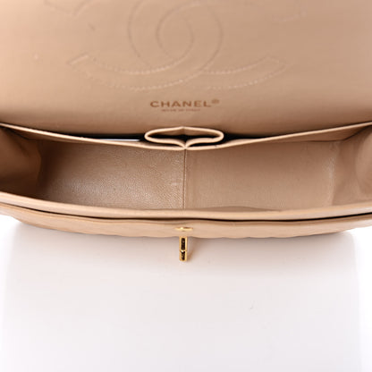 Chanel Caviar Quilted Jumbo Double Flap Light Beige 6 of 13