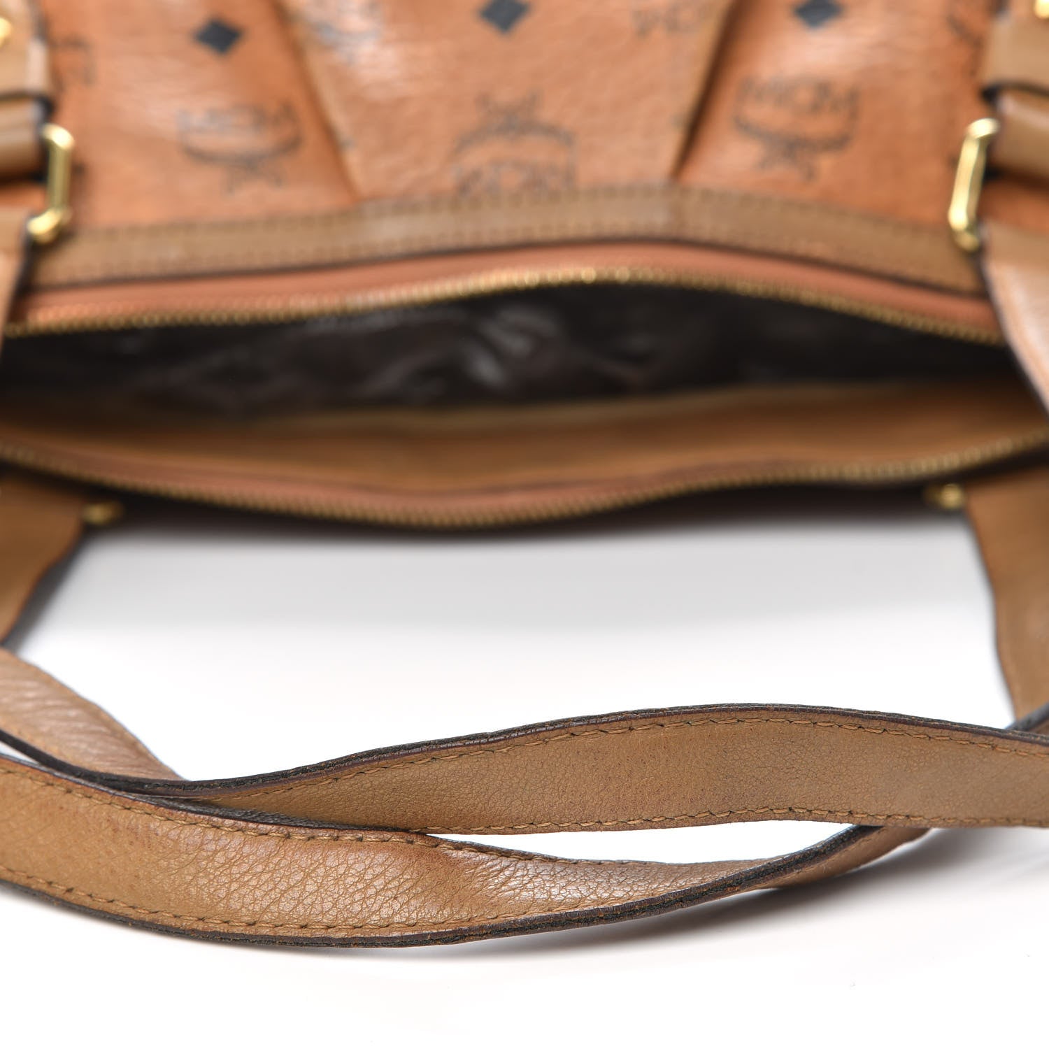 MCM Visetos Medium Essentials Shopper Tote Cognac 11 of 16
