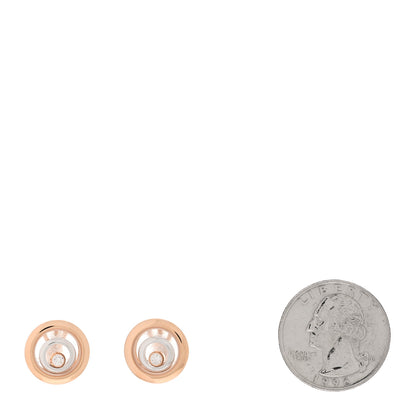 Chopard 18K Rose White Gold Diamond Happy Spirit Earrings 2 of 5