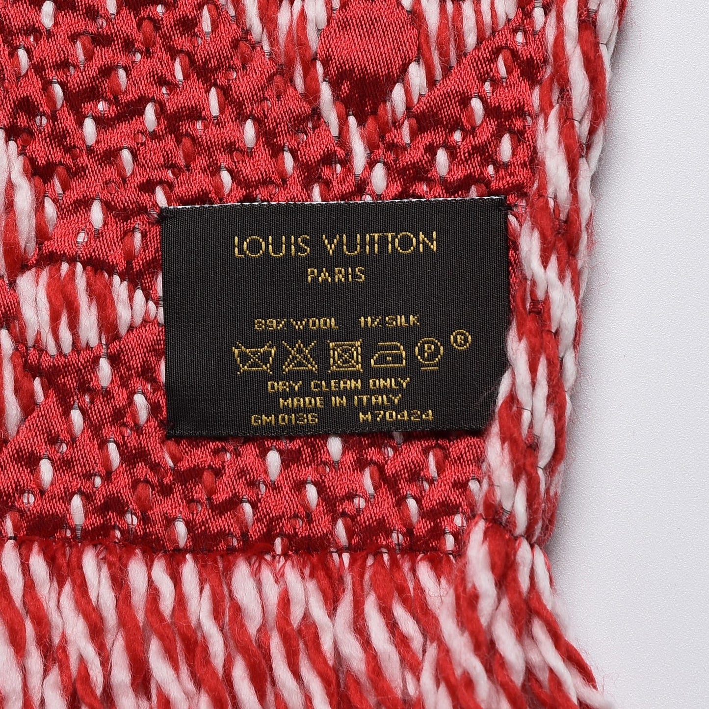 Wool Silk Logomania Mix Scarf Coquelicot