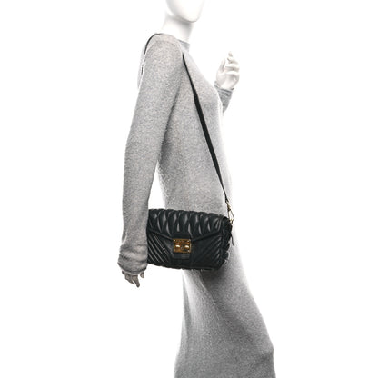Miu Miu Nappa Matelasse Biker Shoulder Bag Black 2 of 11