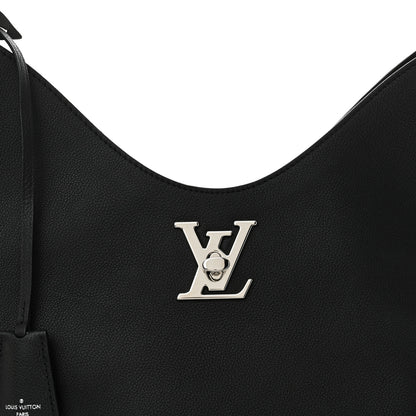 Louis Vuitton Calfskin Lockme Hobo Black 7 of 9
