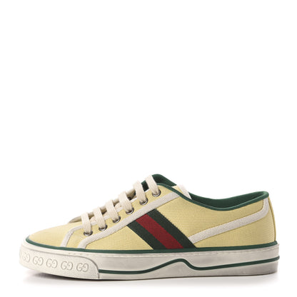 Gucci Canvas Web Womens 1977 Tennis Sneakers 37.5 Burro Mystic White 1 of 11