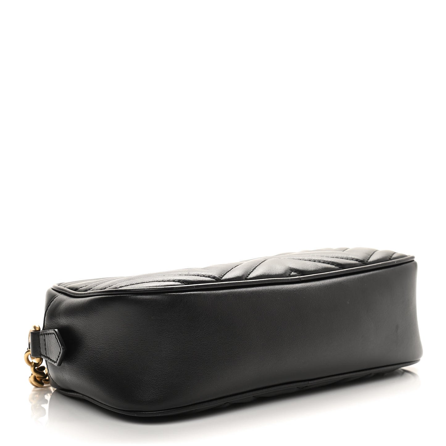 Calfskin Matelasse Small GG Marmont Chain Shoulder Bag Black