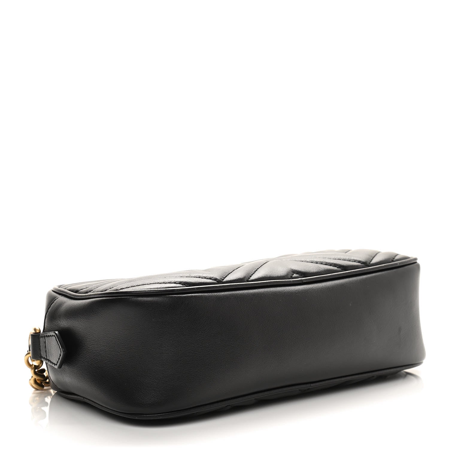Gucci Calfskin Matelasse Small GG Marmont Chain Shoulder Bag Black 4 of 11