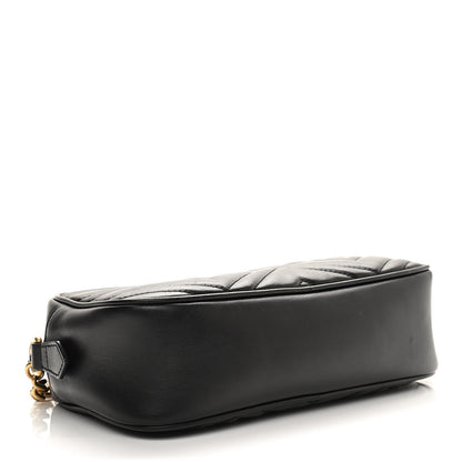 Gucci Calfskin Matelasse Small GG Marmont Chain Shoulder Bag Black 4 of 11