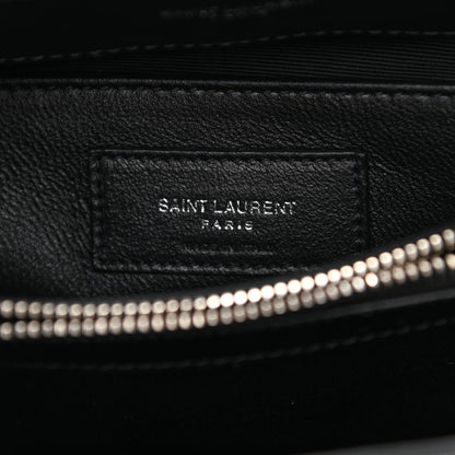 Saint Laurent Calfskin Y Quilted Monogram Small Loulou Chain Satchel Black 5 of 7
