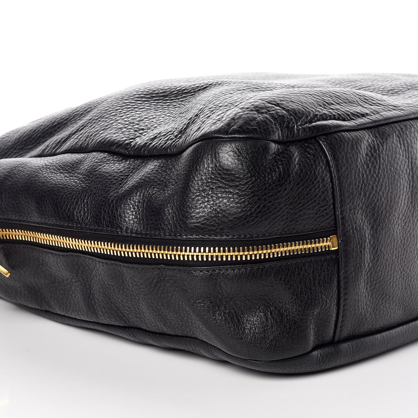 Vitello Daino Side Zip Pocket Hobo Black