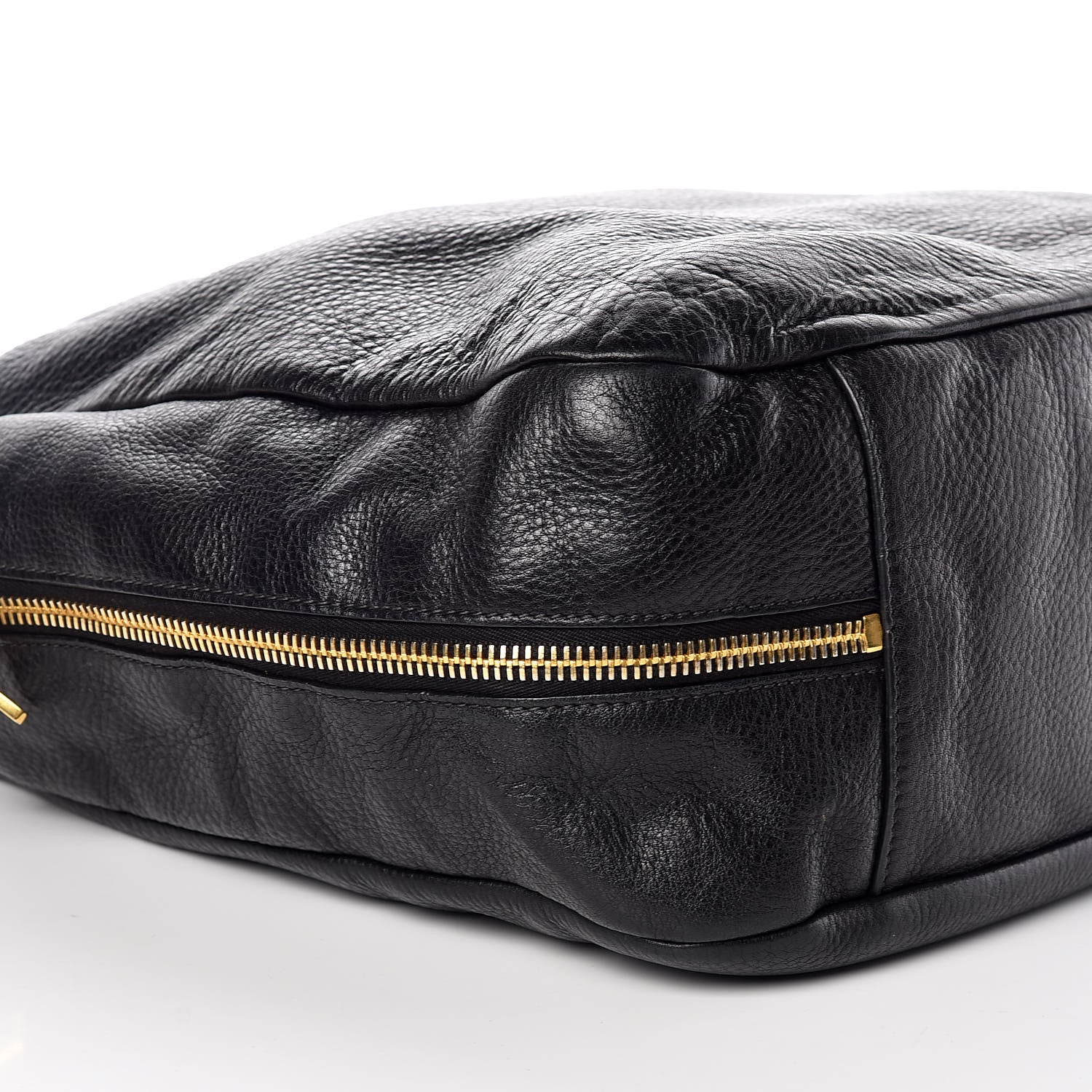 Prada Vitello Daino Side Zip Pocket Hobo Black 6 of 12