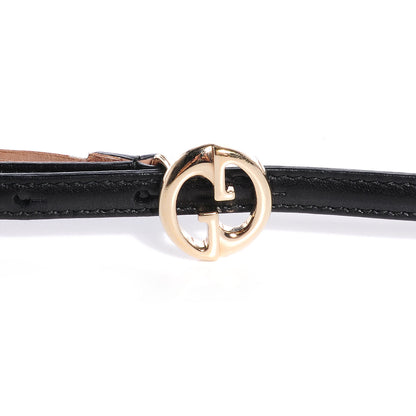 Gucci Leather 1973 Buckle Skinny Belt Black 95 38 3 of 5