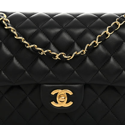 Chanel Lambskin Quilted Medium Double Flap Black 8 of 11