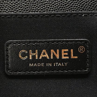 Chanel Caviar Chevron Quilted Medium Boy Flap Black 6 of 10