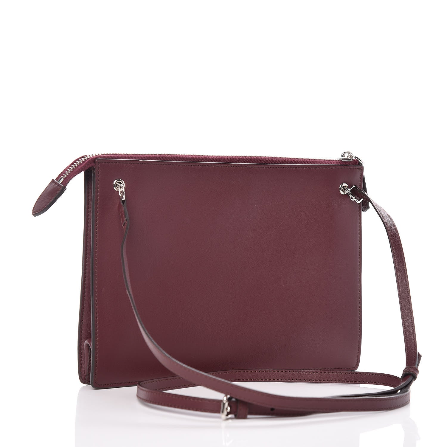 Fendi Vitello Dolce Studded Mini 2Jours Pouch Bordeaux Multicolor 3 of 10
