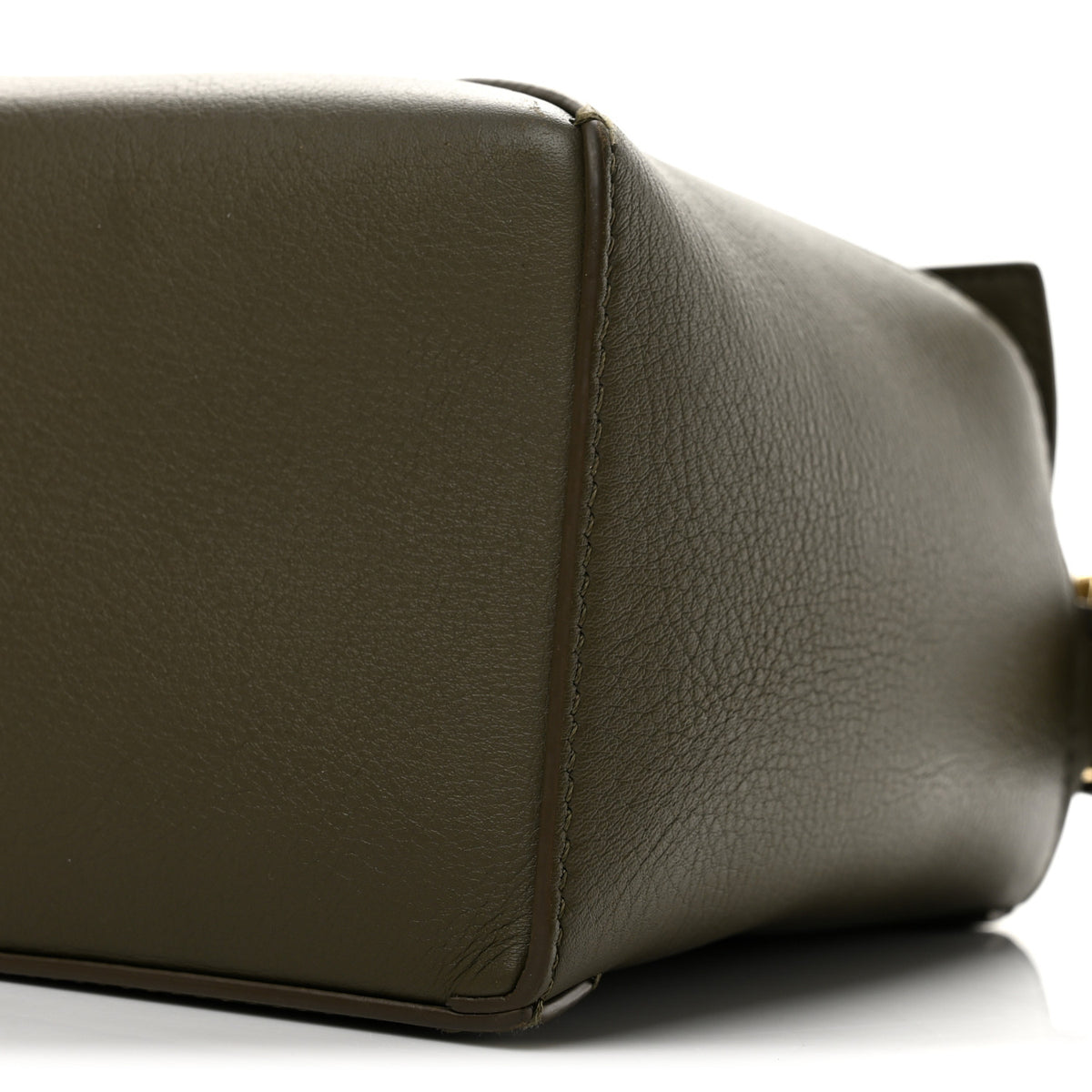 Calfskin Small Puzzle Edge Bag Dark Khaki Green