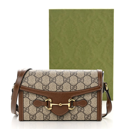 Gucci GG Supreme Monogram Mini Horsebit 1955 Shoulder Bag Beige Brown Sugar 11 of 11