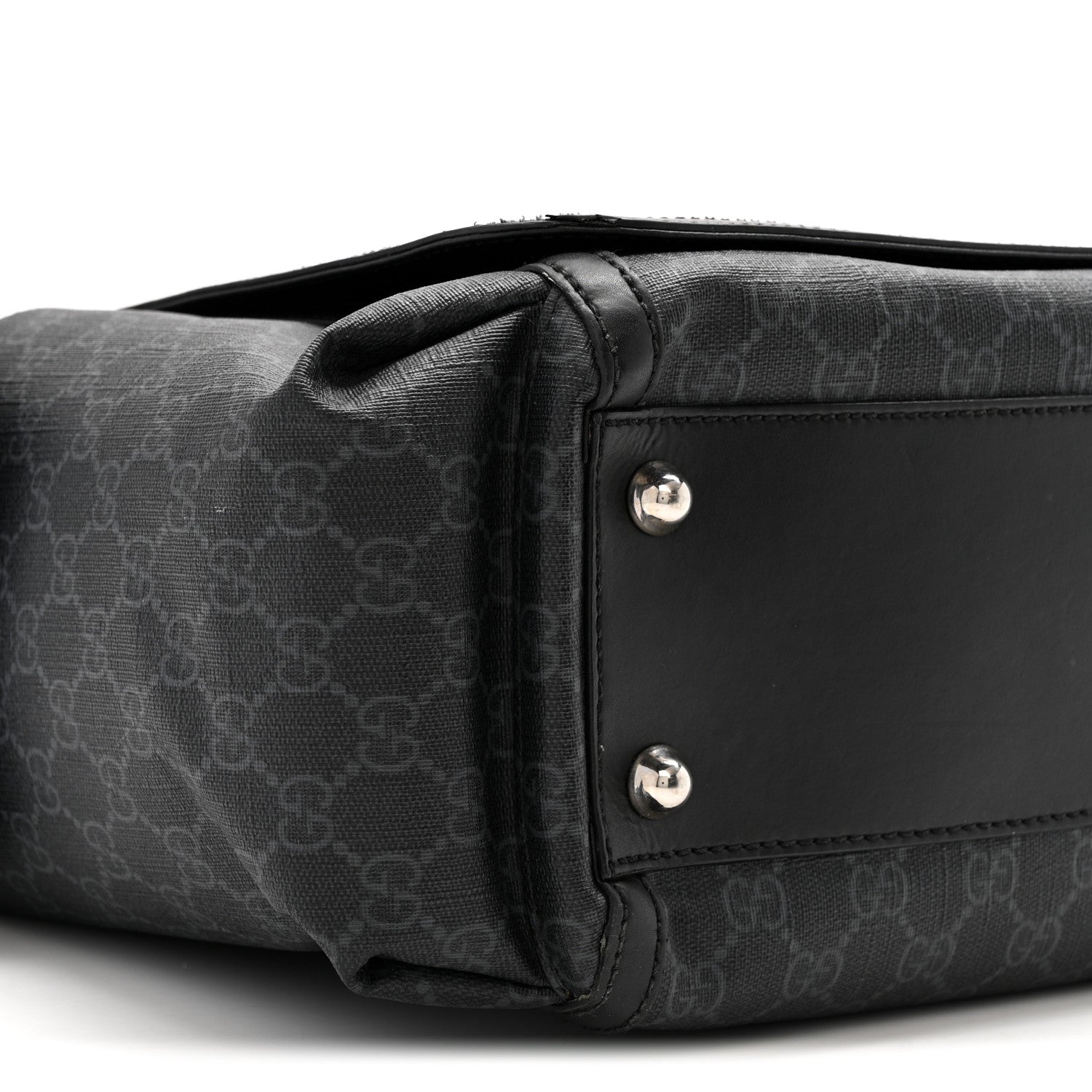 Gucci GG Supreme Monogram Web Messenger Diaper Bag Black Grey 9 of 14
