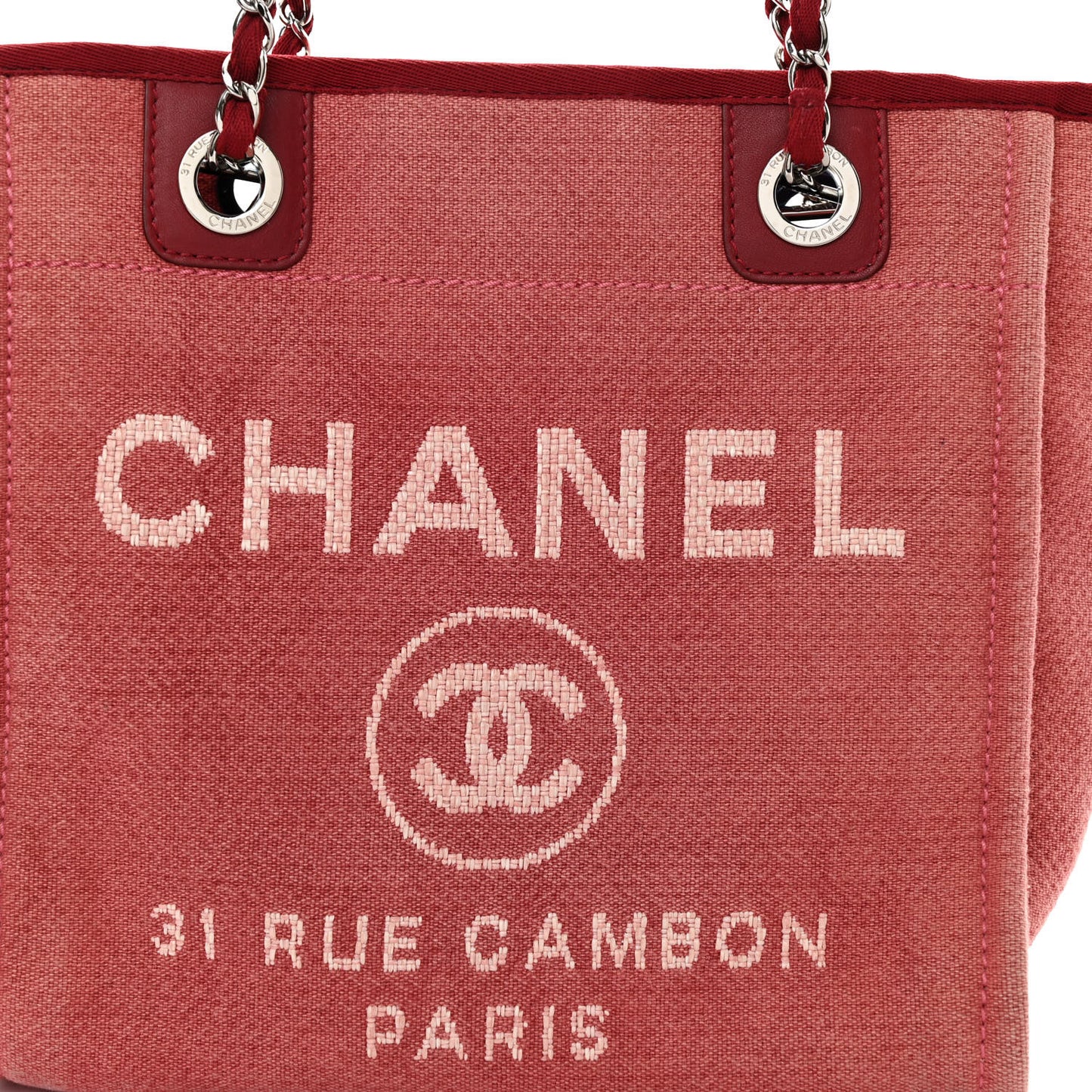 Canvas Mini Deauville Tote Red