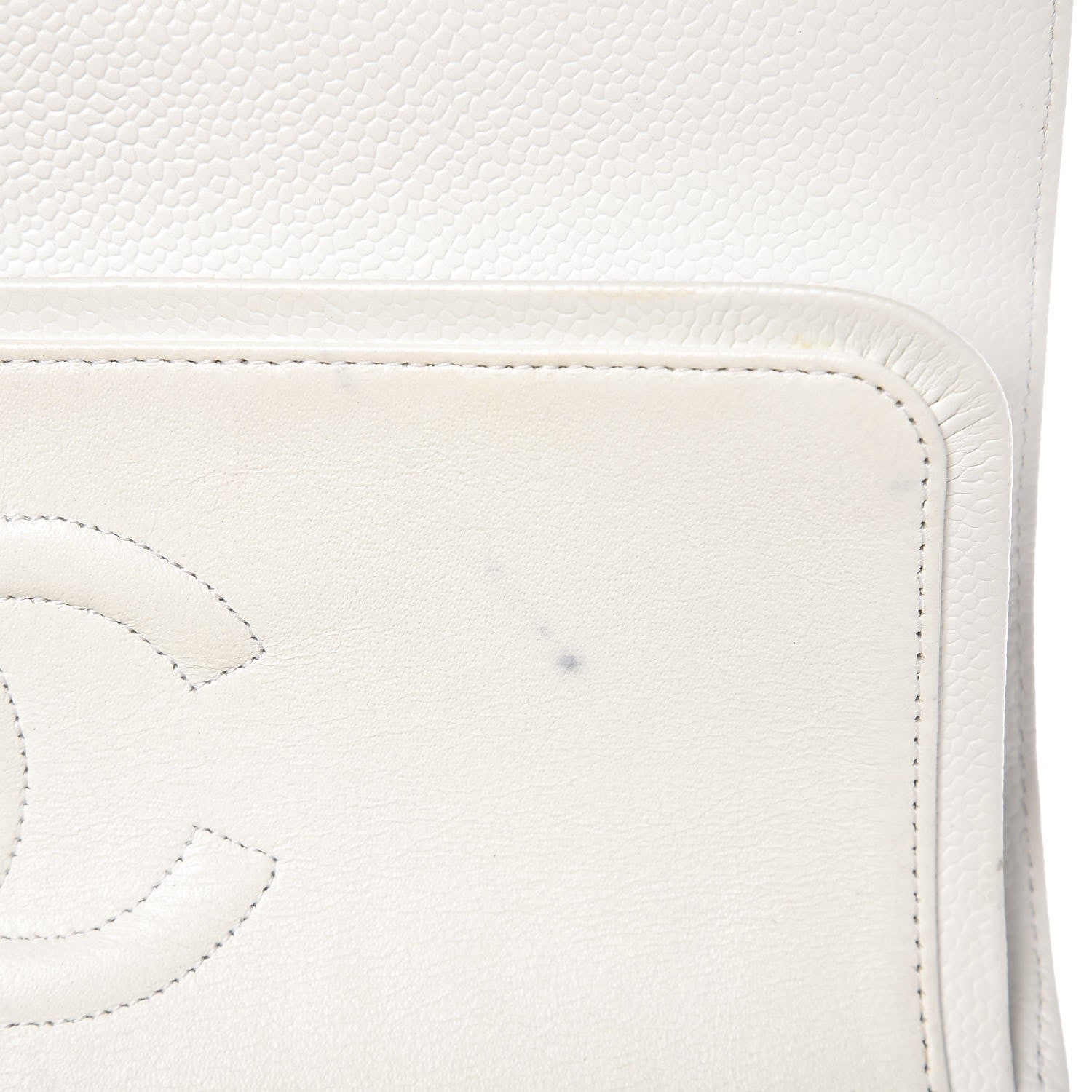 Chanel Caviar Quilted Medium Double Flap Bijoux Chain White 11 of 16