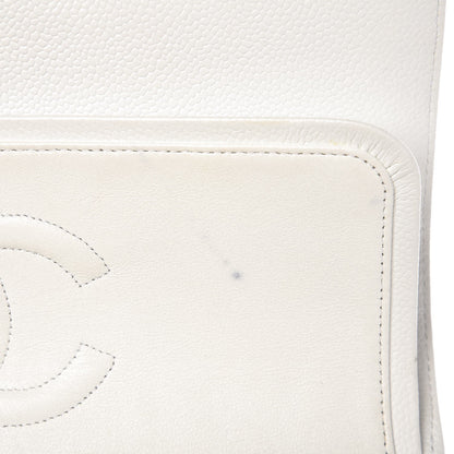 Chanel Caviar Quilted Medium Double Flap Bijoux Chain White 11 of 16