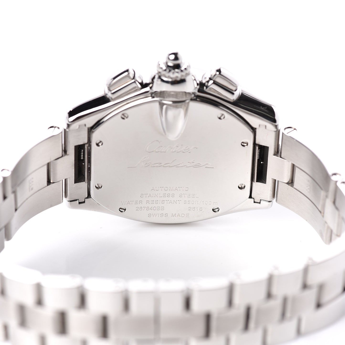 Stainless Steel 42mm Roadster Chronograph Automatic Watch Black