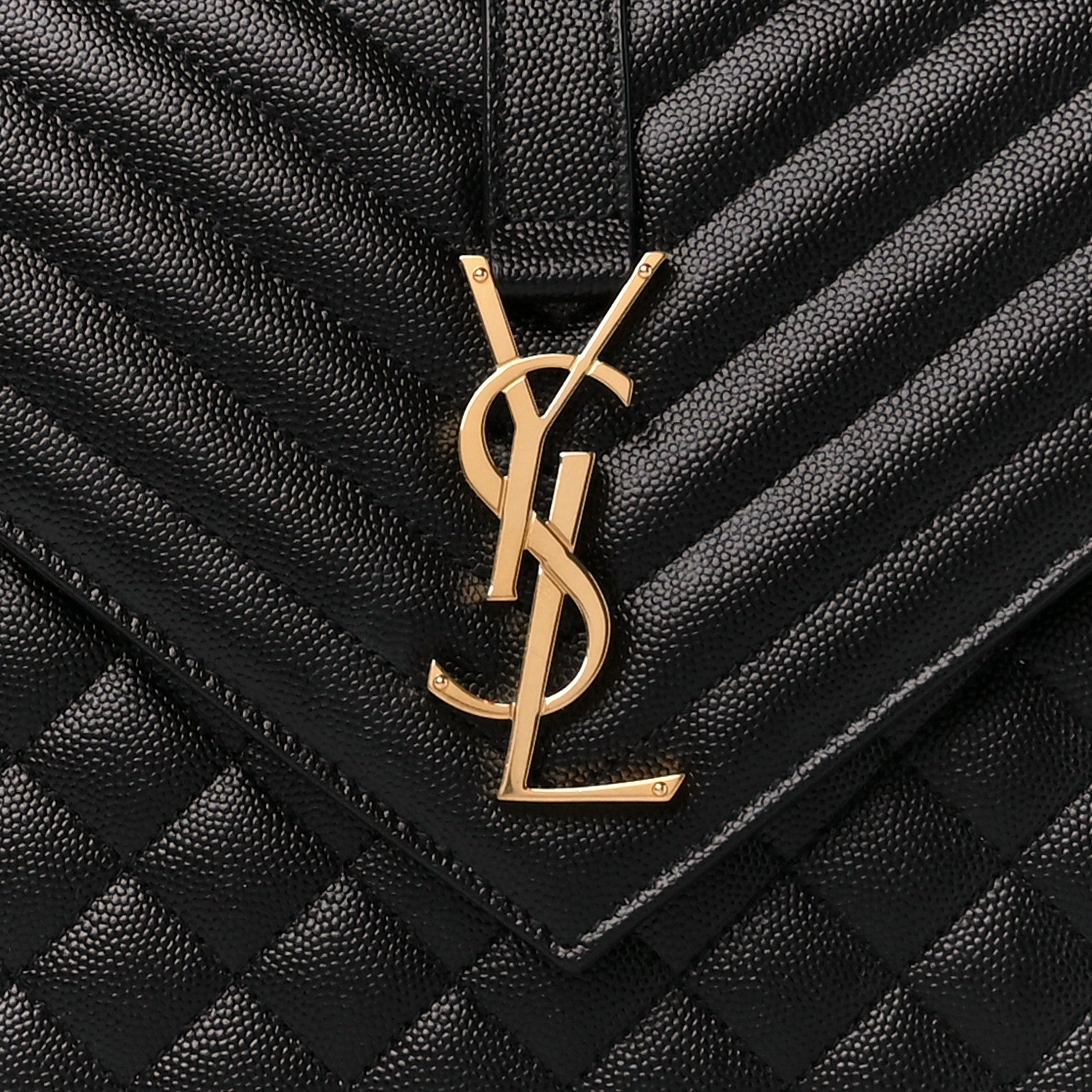 Saint Laurent Grain De Poudre Textured Mixed Matelasse Large Triquilt Monogram Satchel Black 9 of 12