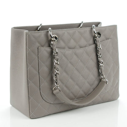 Chanel Caviar Quilted Grand Shopping Tote GST Grey 3 of 7