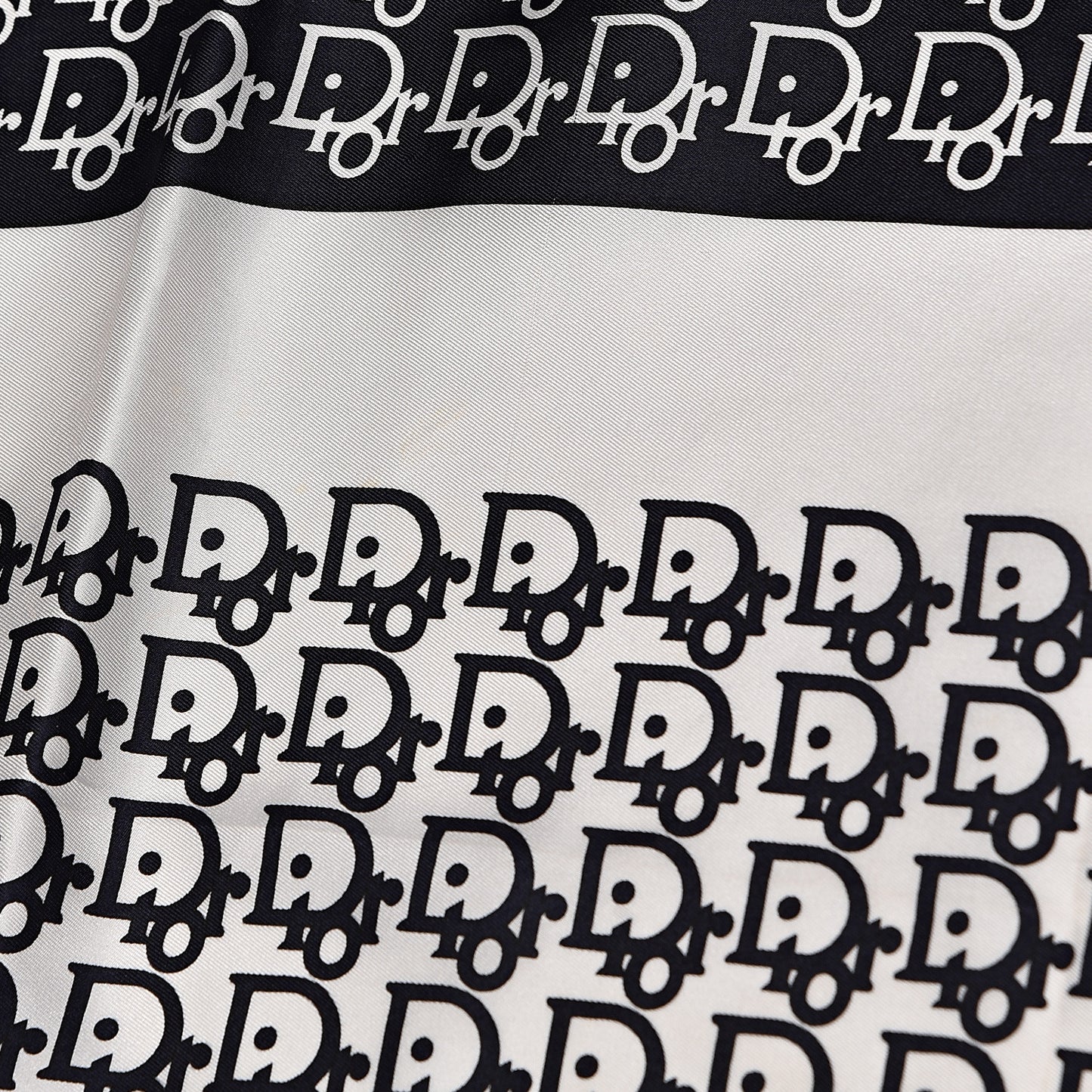 Silk Monogram Scarf Navy White
