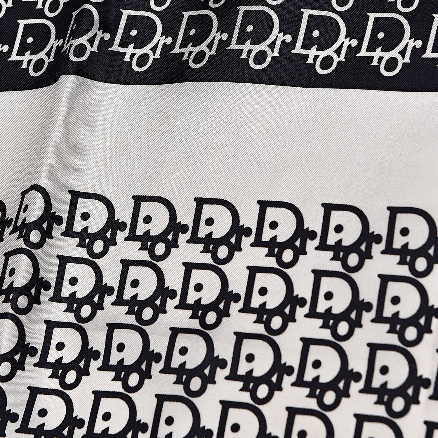 Christian Dior Silk Monogram Scarf Navy White 4 of 5