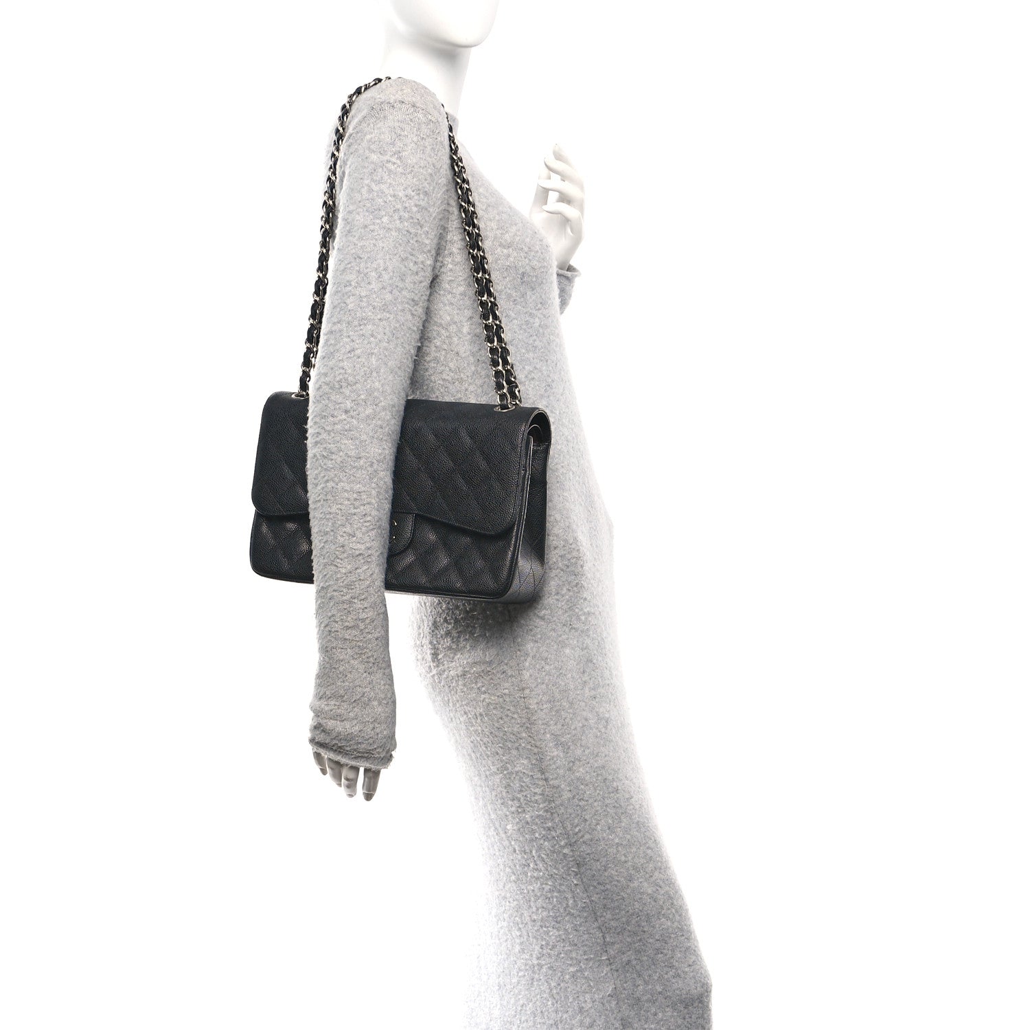 Chanel Caviar Quilted Jumbo Double Flap Black 2 of 11
