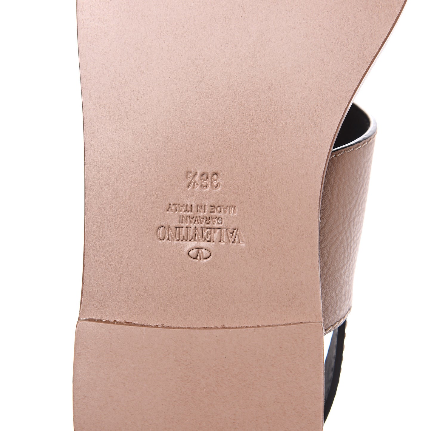 Grainy Cowhide Vlogo Slingback Flat Thong Sandals 36.5 Rose Cannelle