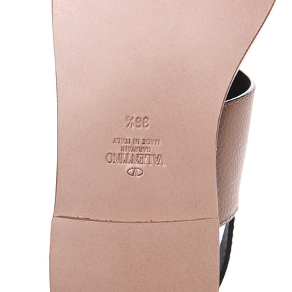 Valentino Garavani Grainy Cowhide Vlogo Slingback Flat Thong Sandals 36.5 Rose Cannelle 6 of 9