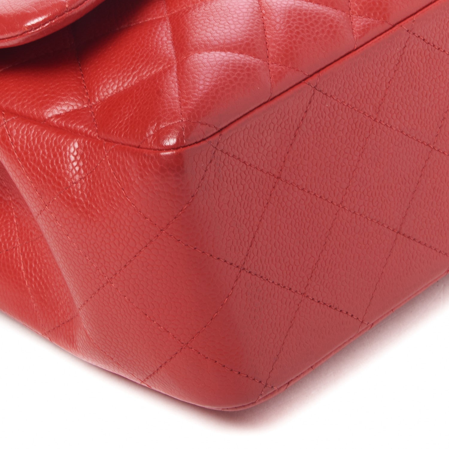 Chanel Caviar Quilted Jumbo Double Flap Red 6 of 10