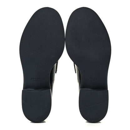 Prada Spazzolato Metal Triangle Logo 50mm Loafers 38.5 Black 7 of 11