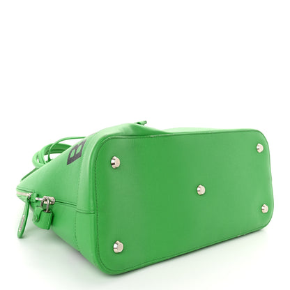 Balenciaga Signature Grained Calfskin Logo M Ville Top Handle Bag Green 4 of 13