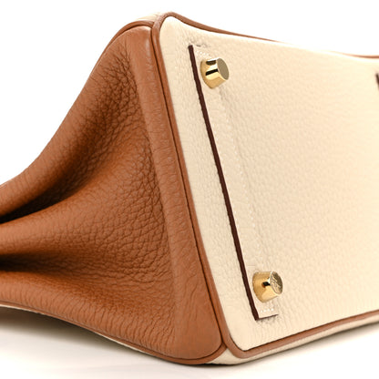 Hermes Togo Horseshoe Birkin 25 Craie Gold 8 of 11