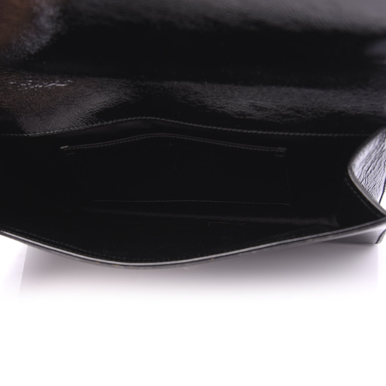 Saint Laurent Textured Patent Monogram Large Belle De Jour Clutch Black 5 of 9