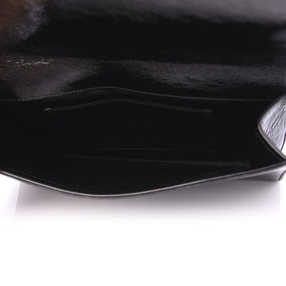 Saint Laurent Textured Patent Monogram Large Belle De Jour Clutch Black 5 of 9