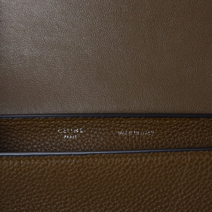 Celine Drummed Calfskin Suede Small Trapeze Moss Green 6 of 7