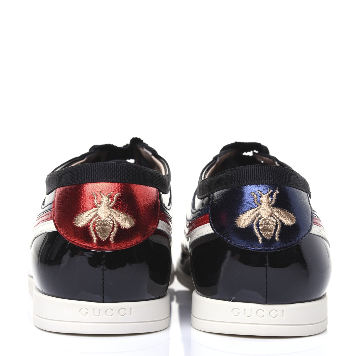Gucci Patent Calfskin Web Falacer Sneakers 8.5 Black 7 of 15