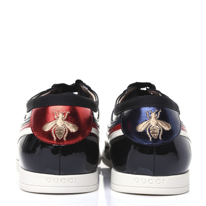 Gucci Patent Calfskin Web Falacer Sneakers 8.5 Black 7 of 15