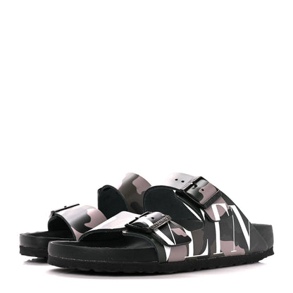 Valentino Garavani X BIRKENSTOCK Calfskin VLTN Arizona Slide Sandals 39 Army Green Poudre 3 of 9