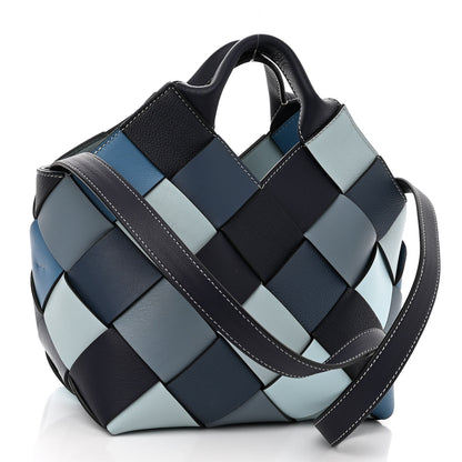 Loewe Calfskin Woven Small The Surplus Collection Basket Bag Steel Crystal 3 of 9