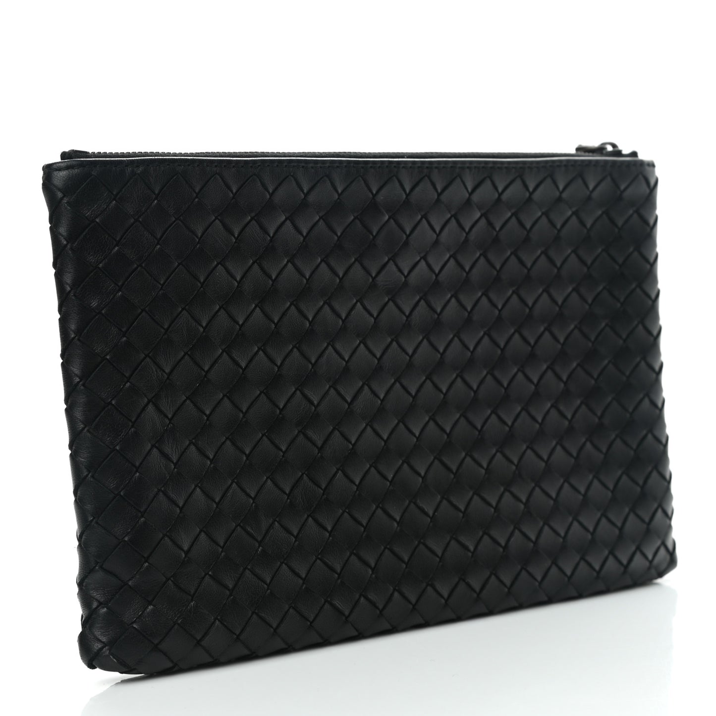 Nappa Intrecciato Zip Pouch Black