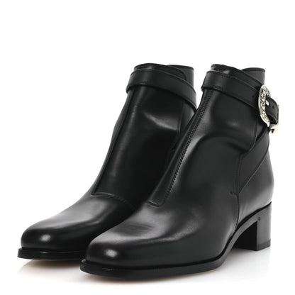Gucci Calfskin Jakarta Buckle Boots 8 Black 4 of 11